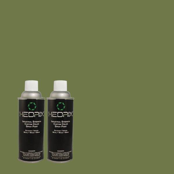 Hedrix 11 oz. Match of MQ6-48 Hummingbird Green Semi-Gloss Custom Spray Paint (8-Pack)