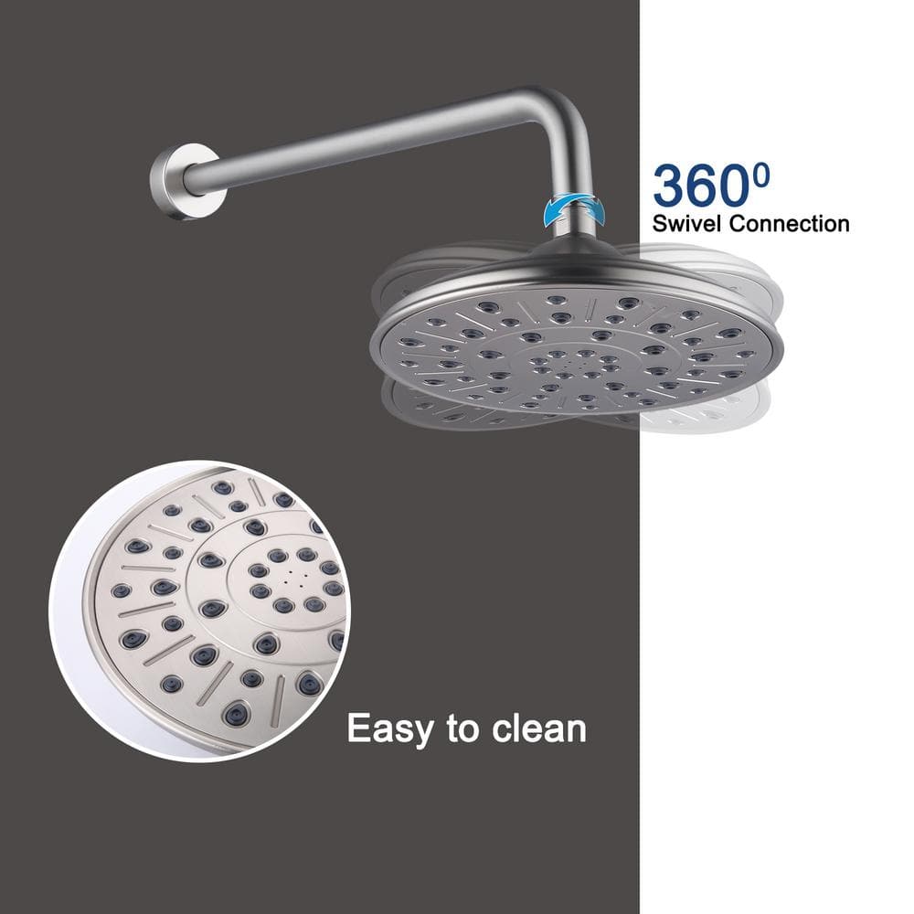 Brushed Nickel Multi-Head Wall Mounted Shower System