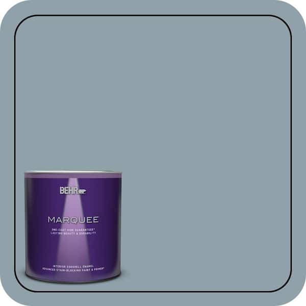 BEHR MARQUEE 1 qt. #N480-4A Dusty Denim Eggshell Enamel Interior Paint and Primer