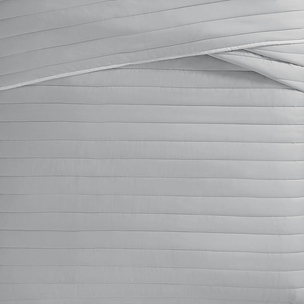 Gray Cotton Sateen King Quilt Set with Shams