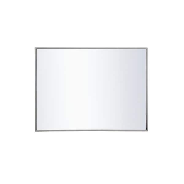 Unbranded Medium Rectangle Grey Modern Mirror (32 in. H x 24 in. W)