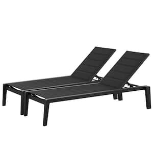 Metal Outdoor Chaise Lounge Set with Padding (Set of 2)