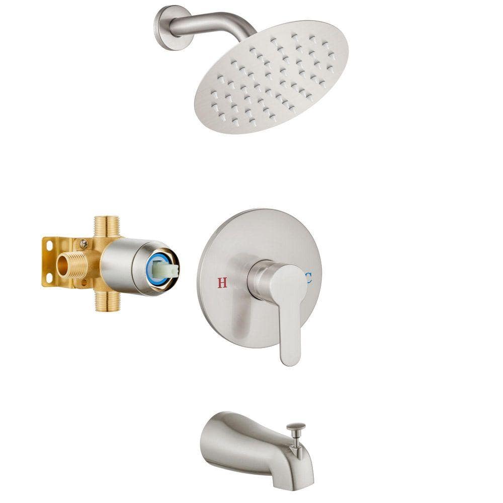 Single-Handle Claw Foot Tub Faucet with Shower in. Brushed Nickel price history on PriceWatchPro