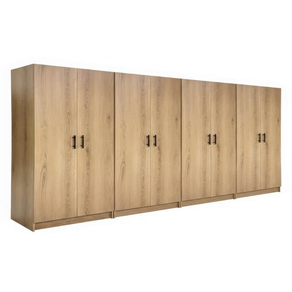 Oak 4-Piece Utility Storage Cabinet Set, Adjustable Shelves for Garage price history on PriceWatchPro