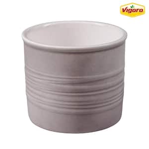 3.1 in. x 3.1 in. D x 2.8 in. H Taft Small Warm Gray Ceramic Pot