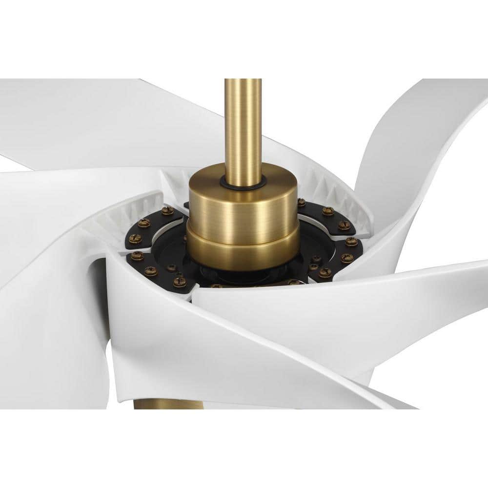 Insigna 72'' Brass and White 6-Blade LED Ceiling Fan with Remote