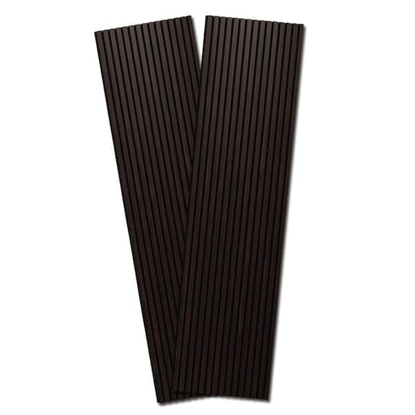 Art3dwallpanels Dark Walnut 4/5 in. x 7-7/8 ft. x 2 ft. Acoustic MDF Decorative Wall Paneling, 3D Fluted Sound Absorbing Panel (2-Pack)