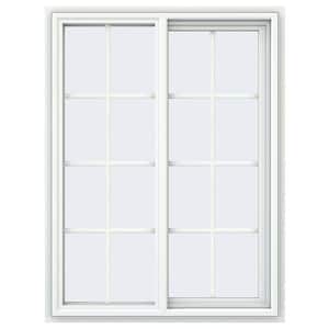 35.5 in. x 47.5 in. V-4500 Series White Vinyl Right-Handed Sliding Window with Colonial Grids/Grilles