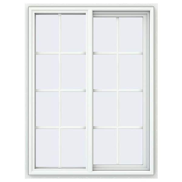 JELD-WEN 35.5 in. x 47.5 in. V-4500 Series White Vinyl Right-Handed Sliding Window with Colonial Grids/Grilles