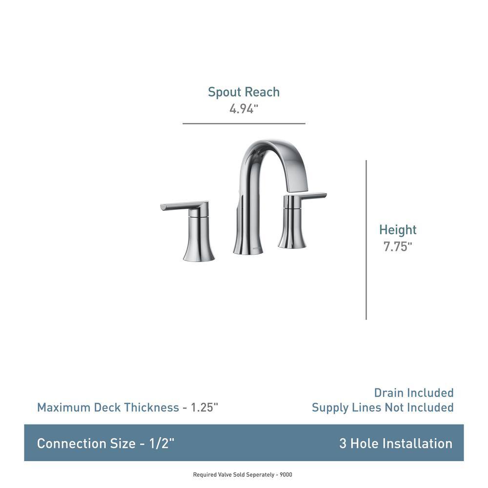 Elegant Doux Matte Black 8-Inch Widespread Metal Bathroom Faucet