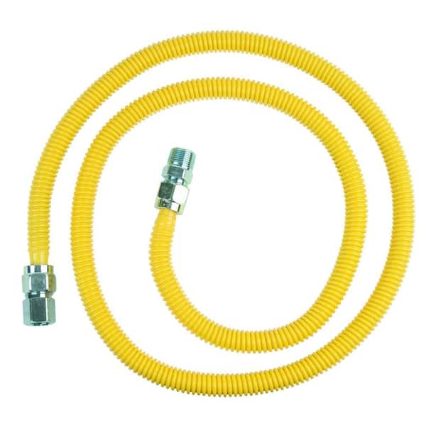 BrassCraft ProCoat 1/2 in. FIP x 1/2 in. MIP x 72 in. Stainless Steel Gas Connector 5/8 in. O.D. (86,000 BTU)