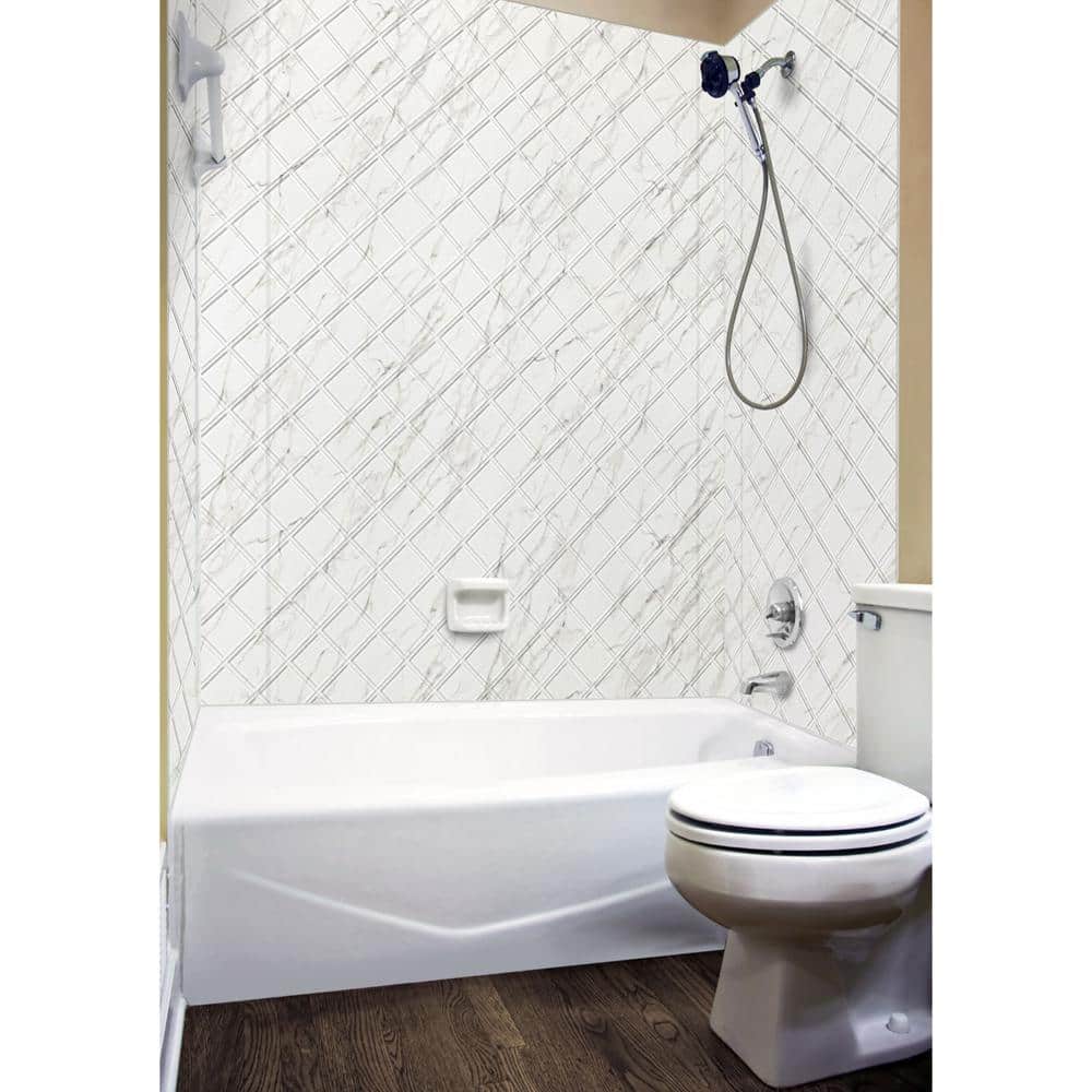 Argyle Marble PVC Glue-Up Tub and Shower Wall Panels