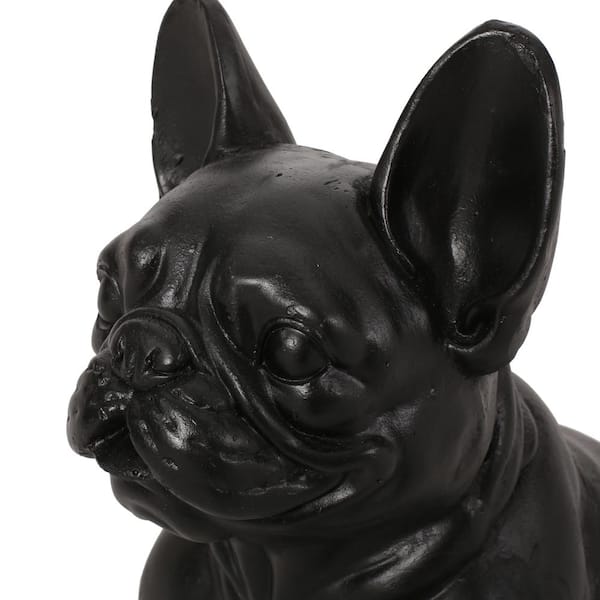 Unbranded - 17 in. H Black Dog Garden Sculpture Garden Statues
