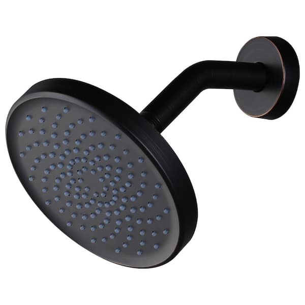 ARCORA 1-Spray Patterns with 1.75 GPM 6 in. Single Wall Mount Waterfall Fixed Shower Head in Oil Rubbed Bronze