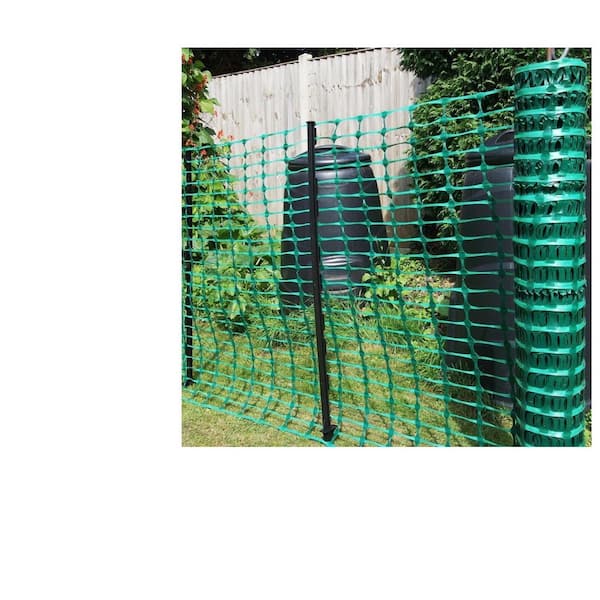 Safety Fence Extra Strength Mesh Snow Fencing Green & 25 Steel Plant Stakes 