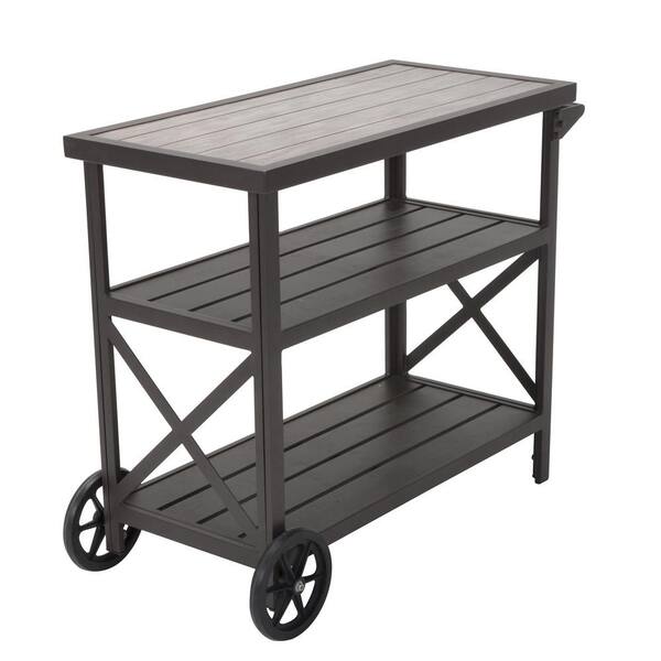 Cosco Farmstead Metal Patio Serving, Outdoor Serving Cart On Wheels