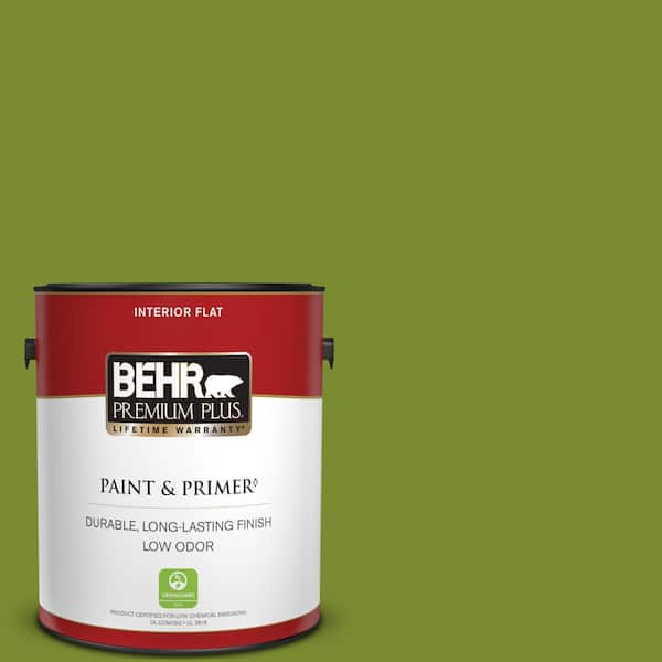 BEHR PREMIUM PLUS 1 gal. #P360-7 Sassy Grass Flat Low Odor Interior Paint & Primer