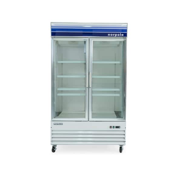 Norpole 29 cu. ft. Glass Door Reach-In Commercial Merchandiser Upright Freezer in White