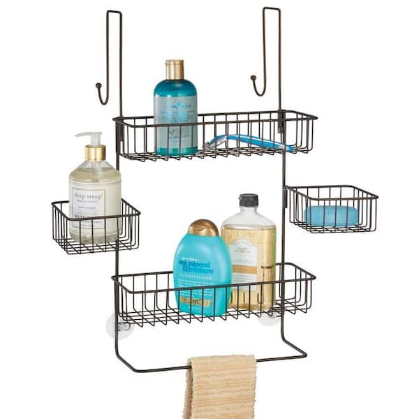 HapiRm Hanging Shower Caddy Over The Door with Soap Holder-Black