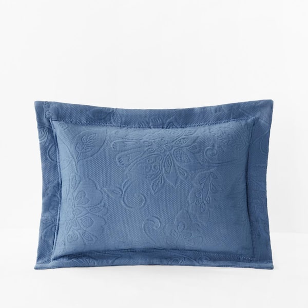 The Company Store Putnam Matelasse Denim Cotton Decorative Boudoir Sham