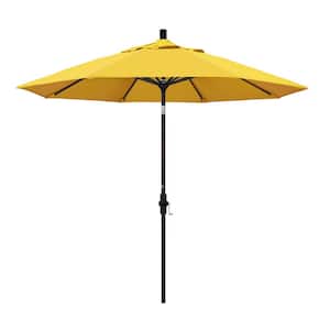 9 ft. Aluminum Collar Tilt Patio Umbrella in Lemon Olefin