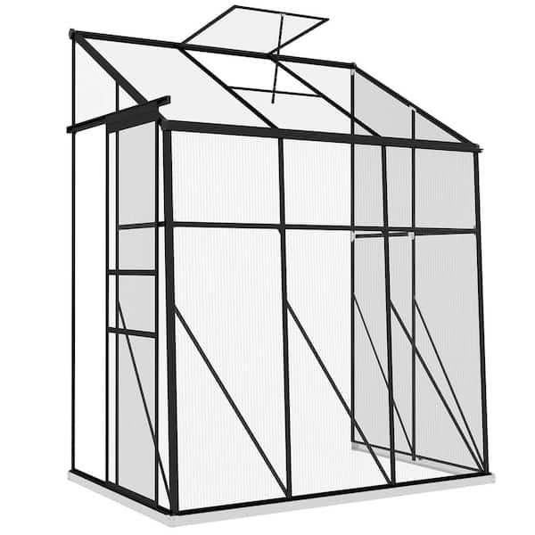 Outsunny 50 in. x 75.5 in. x 94.5 in. Aluminum alloy, Polycarbonate Black Polycarbonate GREENHOUSE