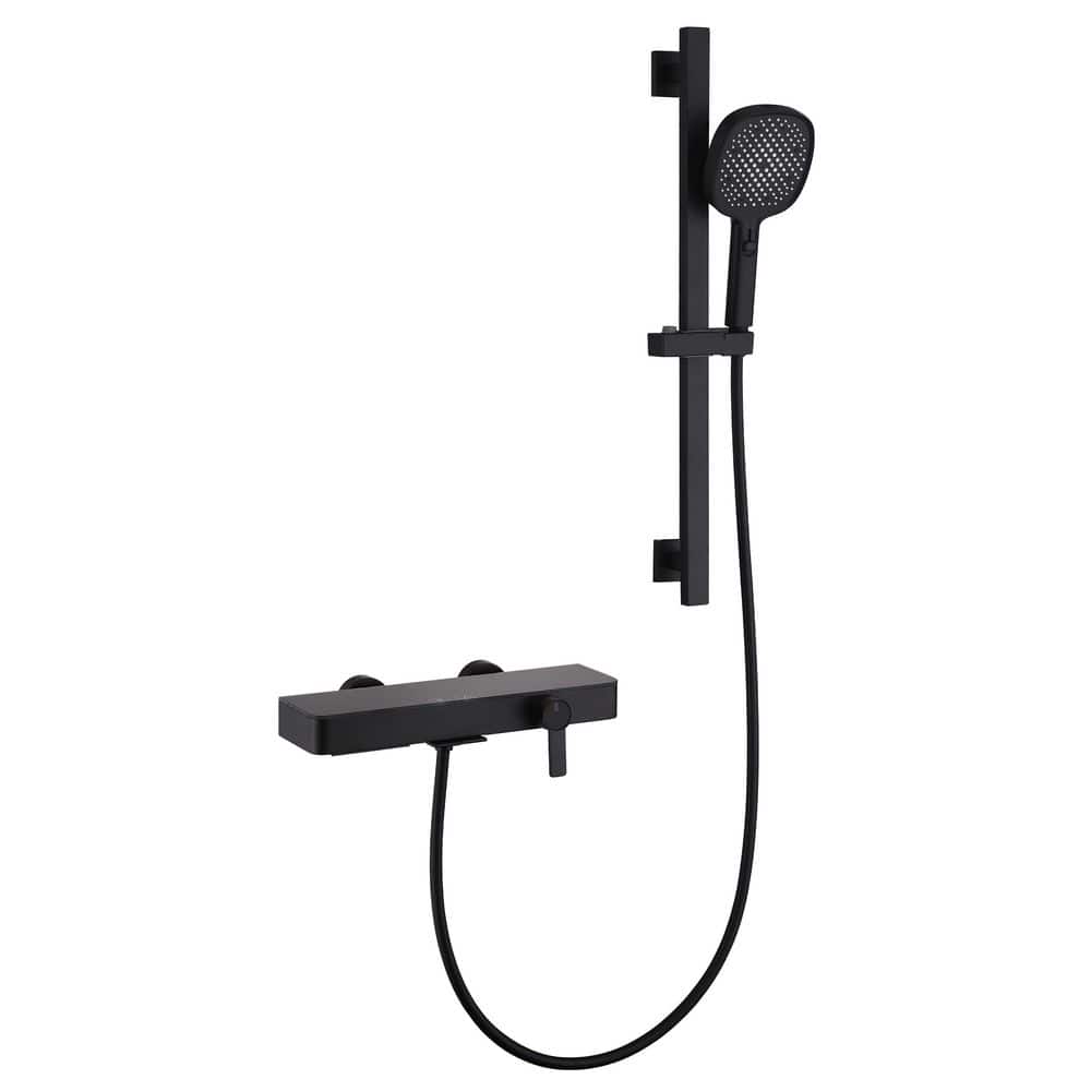 3-Spray High Pressure Hand Shower Wall Bar 2.11 GPM Shower Kit with Tub Faucet in Matte Black price history on PriceWatchPro