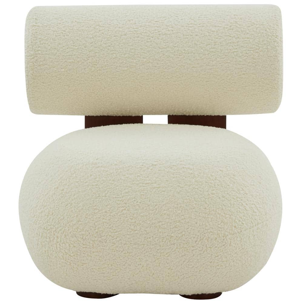 Kamaria Ivory/Dark Brown Accent Chair