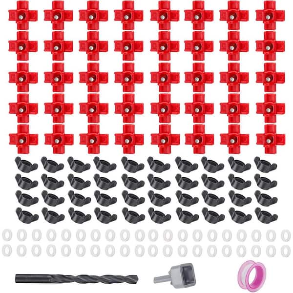 N/A 40 Pack Horizontal Chicken Nipples Waterer Automatic Poultry Feeder Easy Install Durable ABS Plastic Drinkers