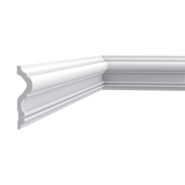 1-1/8 in. D x 4-3/4 in. W x 78-3/4 in. L. Primed White Plain Polyurethane Panel Moulding (16-Pack)
