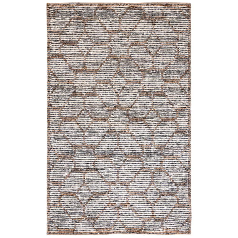 Ivory Wool Hand-Knotted 8' x 10' Rectangular Area Rug