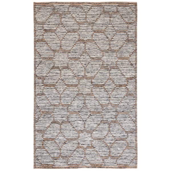 SAFAVIEH Natural Fiber Beige/Ivory 8 ft. x 10 ft. Woven Floral Area Rug