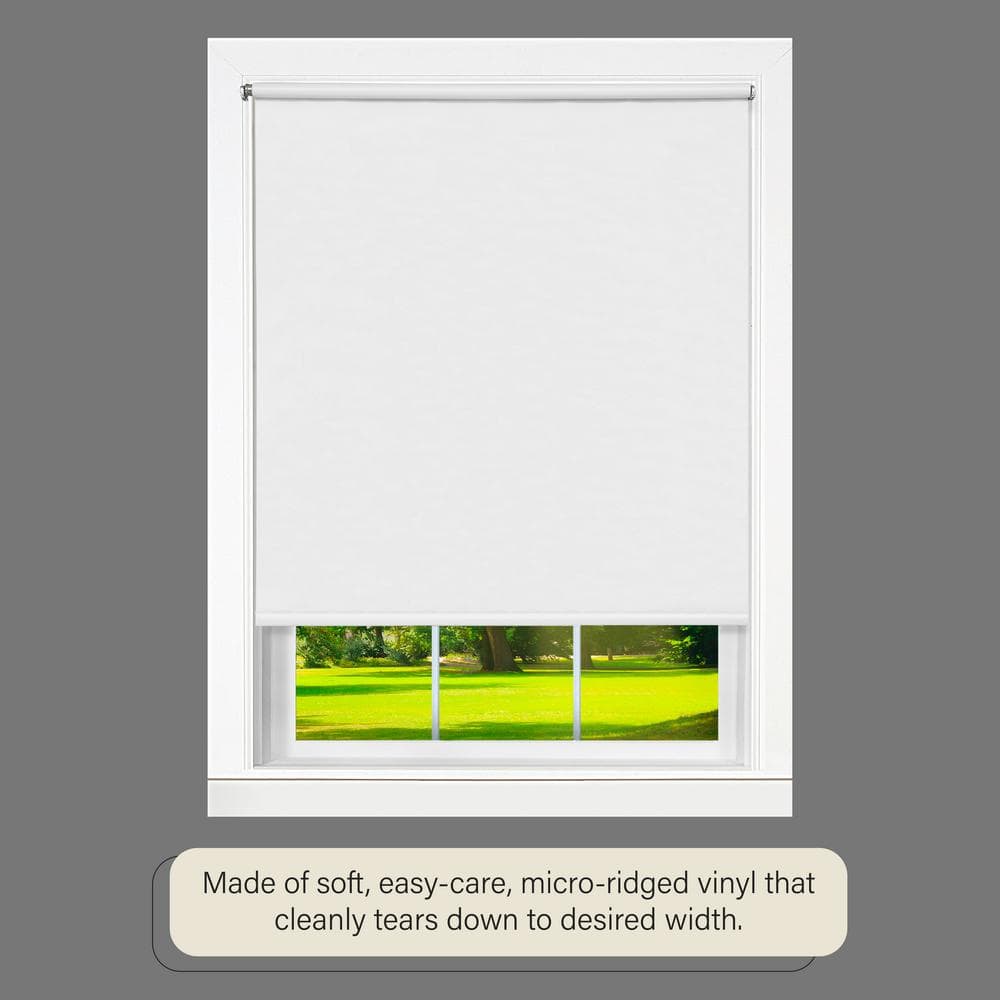 White Cordless Vinyl Room Darkening Window Shade