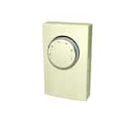 Line Voltage Double Pole Mechanical Bi-Metal Thermostat in Almond
