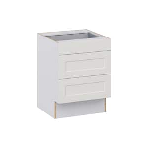 Littleton Painted Gray Recessed Assembled 24 in. W x 32.5 in. H x 23.75 in. D ADA 3 Drawers Base Kitchen Cabinet