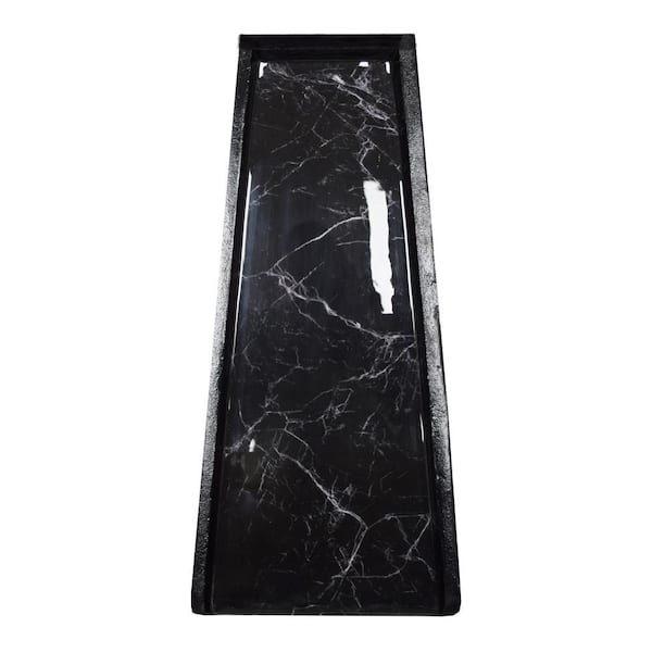 Black Faux Marble Cast Aluminum Downspout Gutter 24 in. Splash Block