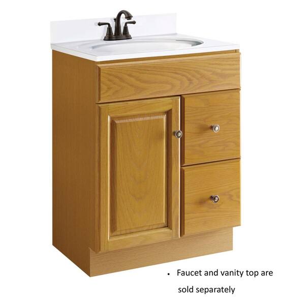 Design House Claremont 24 In W X 18 In D Unassembled Vanity Cabinet Only In Honey Oak 545137 The Home Depot