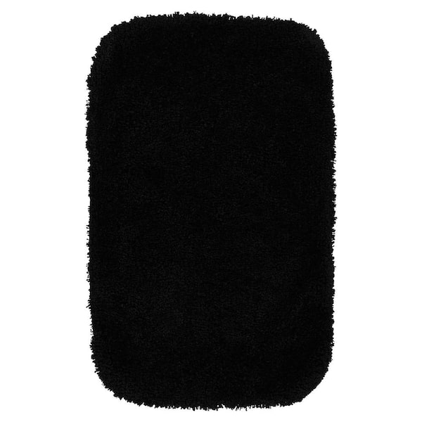 Garland Rug Serendipity Black 24 in. x 40 in. Washable Bathroom Accent Rug