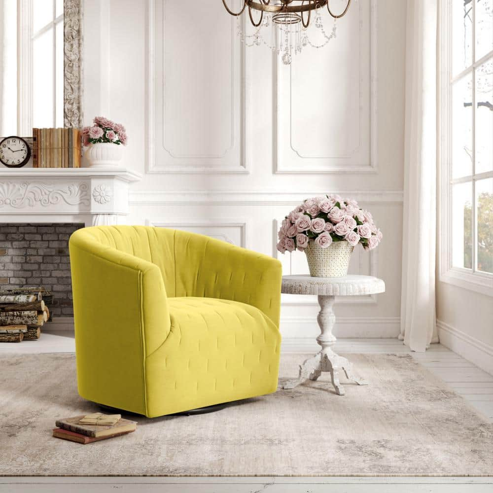 Yellow deals velour chair