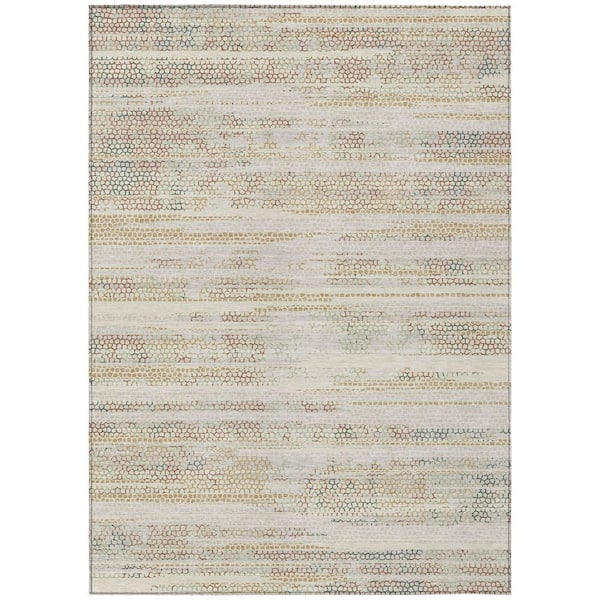 Chantille Machine Washable Indoor/Outdoor Abstract ACN3115 Cream 9 ft. x 12 ft. Area Rug