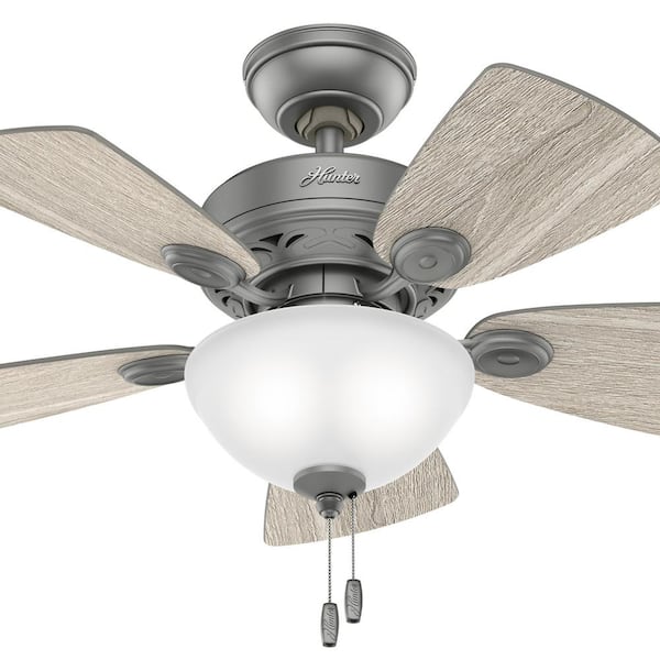 Hunter Watson 34 In Indoor Matte Silver Ceiling Fan With Light Kit 51471 - How To Install Hunter Ceiling Fan With Light Kit