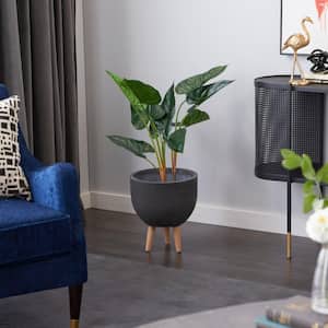 28 in. H Anthurium Artificial Plant with Realistic Leaves and Black Plastic Pot