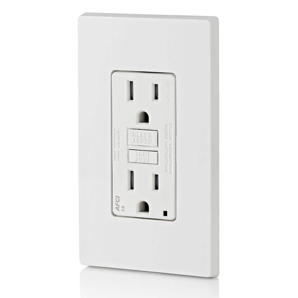 White 15 Amp Tamper-Resistant AFCI Outlet with LED Indicator