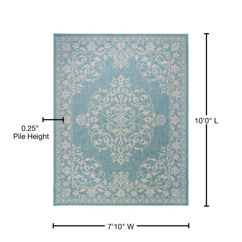 Paseo Oasis Green Synthetic 8' x 10' Reversible Flatweave Rug