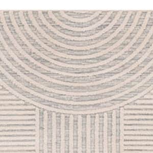 Modern Gray and Cream 5 ft. x 7 ft. Simple Geometric Design Polypropylene Fabric Area Rug