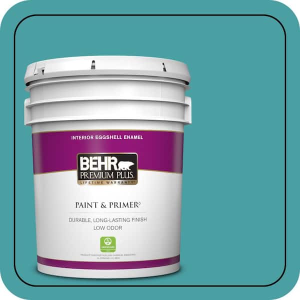 BEHR PREMIUM PLUS 5 gal. #M460-5 Aqua Fresco Eggshell Enamel Low Odor Interior Paint & Primer