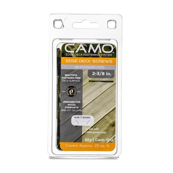 CAMO 2-⅜ in. 316 Stainless Steel Trimhead Hidden Edge Deck Screw (100-Count)