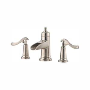 Ashfield 8 in. Widespread 2-Handle Waterfall Bathroom Faucet in Brushed Nickel
