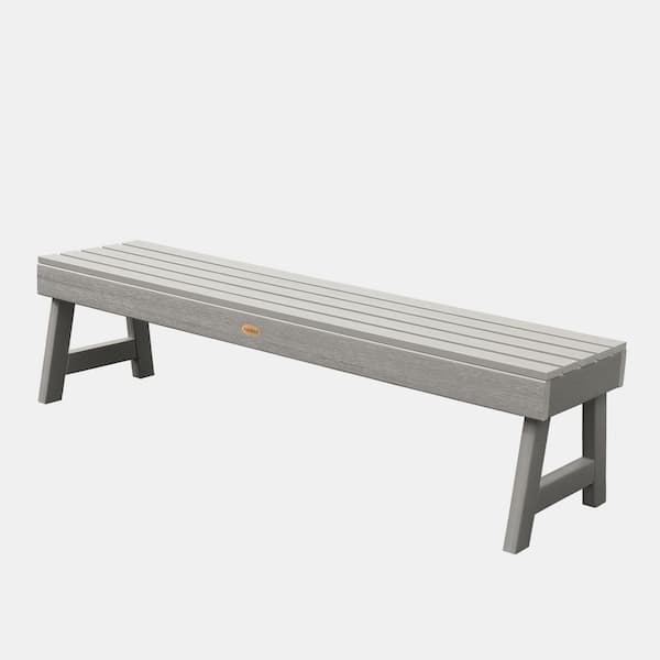 Highwood 60 in. 2-Person Harbor Gray Recylced Plastic Outdoor Bench