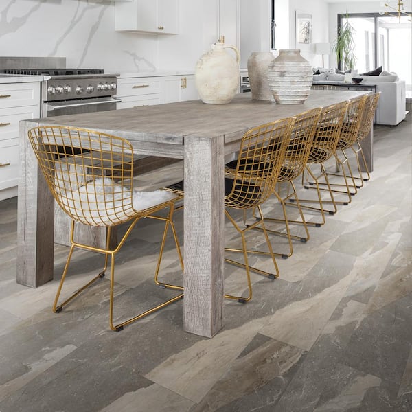 Take Home Sample - Elite 16.73 in. W Hunting Hound Marble Click Lock Luxury Vinyl Tile Flooring